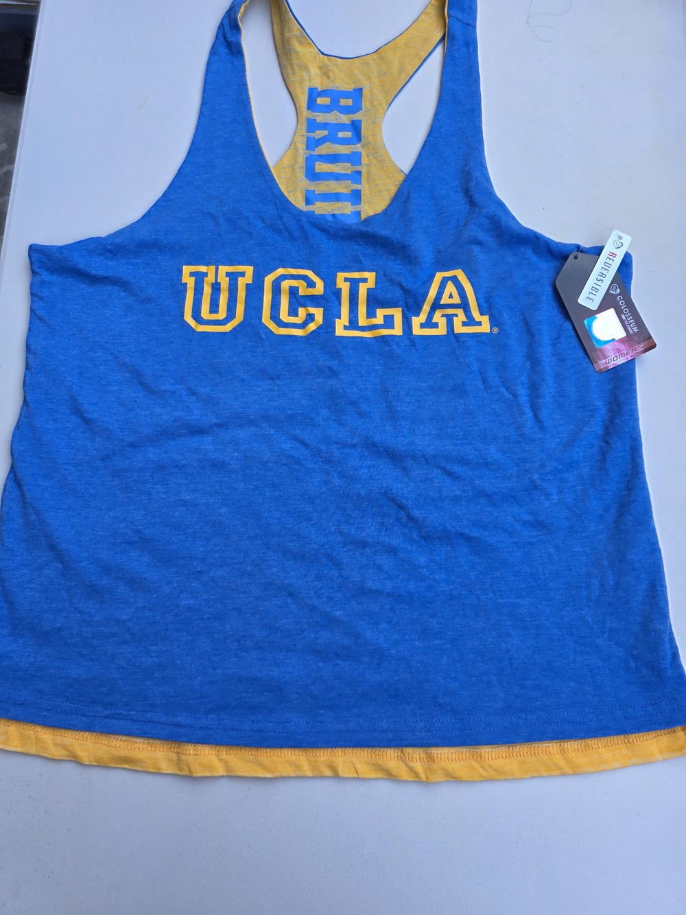 Colosseum Yellow Tank Top with Blue Trim